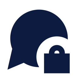 Message lock icon, Sharp Solid style
