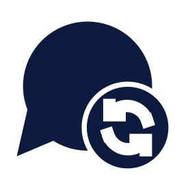 Message refresh icon, Sharp Solid style