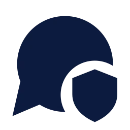 Message shield icon, Sharp Solid style