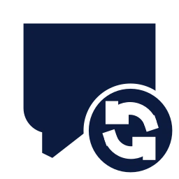 Message square refresh icon, Sharp Solid style