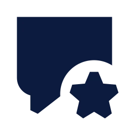 Message square star icon, Sharp Solid style