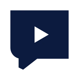 Message video icon, Sharp Solid style