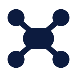 Mind map icon, Sharp Solid style
