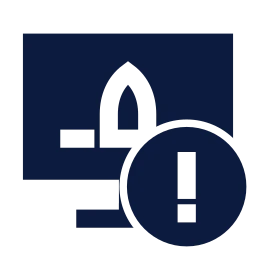 Mission control alert icon, Sharp Solid style