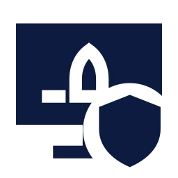 Mission control shield icon, Sharp Solid style