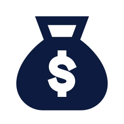 Money bag icon, Sharp Solid style