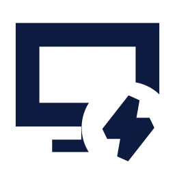Monitor bolt icon, Sharp Solid style