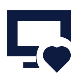 Monitor heart icon, Sharp Solid style