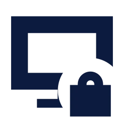 Monitor lock icon, Sharp Solid style
