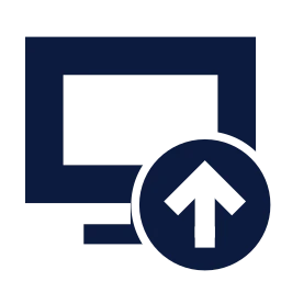 Monitor up icon, Sharp Solid style