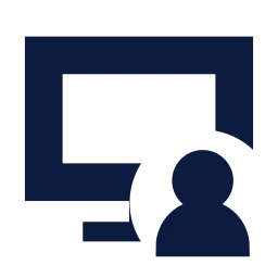 Monitor user icon, Sharp Solid style