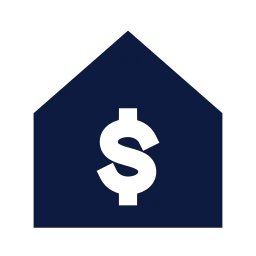Mortgage icon, Sharp Solid style