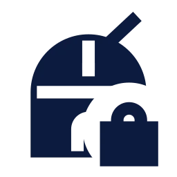 Observatory lock icon, Sharp Solid style
