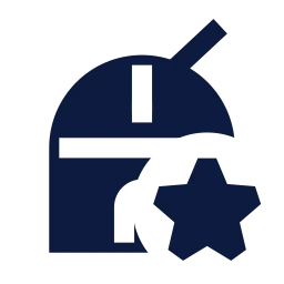 Observatory star icon, Sharp Solid style