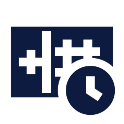 Opd token clock icon, Sharp Solid style