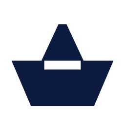 Paper boat icon, Sharp Solid style
