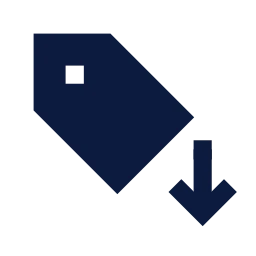 Price drop icon, Sharp Solid style