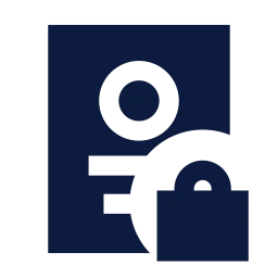 Profile page lock icon, Sharp Solid style