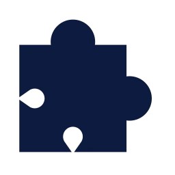 Puzzle icon, Sharp Solid style