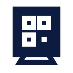 Qr standee icon, Sharp Solid style
