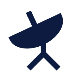 Radio telescope icon, Sharp Solid style