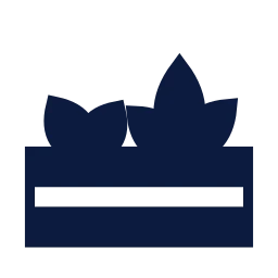 Raised bed icon, Sharp Solid style