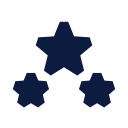 Rating stars icon, Sharp Solid style