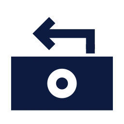 Refund icon, Sharp Solid style