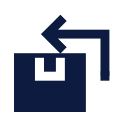 Returns icon, Sharp Solid style