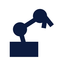 Robot arm icon, Sharp Solid style