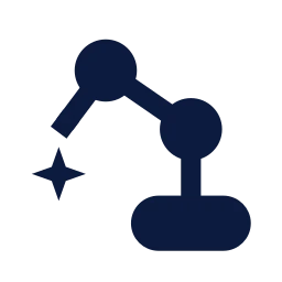 Robot welder icon, Sharp Solid style