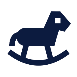 Rocking horse icon, Sharp Solid style