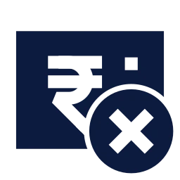 Rupee note x icon, Sharp Solid style
