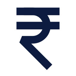 Rupee sign icon, Sharp Solid style