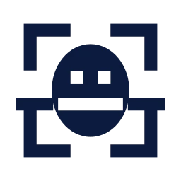 Scan face icon, Sharp Solid style