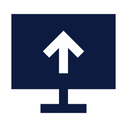 Screen share icon, Sharp Solid style