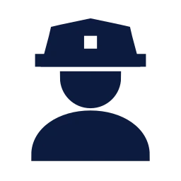 Security guard icon, Sharp Solid style