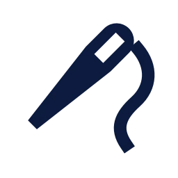 Sewing needle icon, Sharp Solid style
