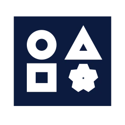 Shape sorter icon, Sharp Solid style