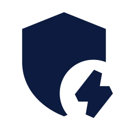 Shield bolt icon, Sharp Solid style