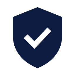 Shield check icon, Sharp Solid style