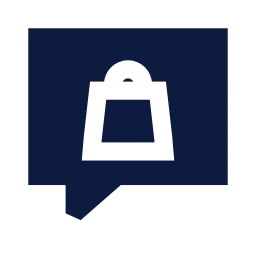Shop chat icon, Sharp Solid style