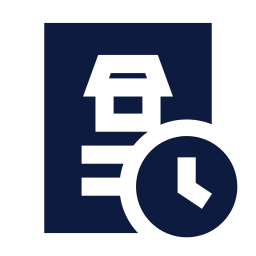 Shop license clock icon, Sharp Solid style