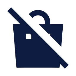 Shopping bag off icon, Sharp Solid style
