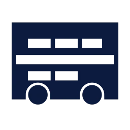 Sightseeing bus icon, Sharp Solid style