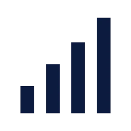 Signal bars icon, Sharp Solid style