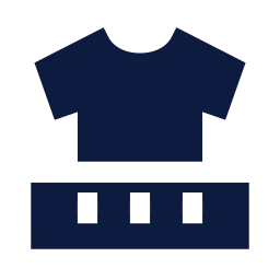 Size guide icon, Sharp Solid style
