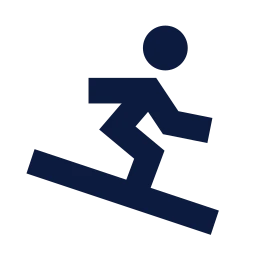 Skiing icon, Sharp Solid style