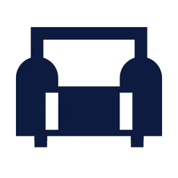 Sofa icon, Sharp Solid style