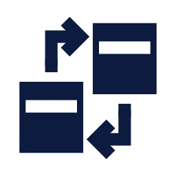 Stock transfer icon, Sharp Solid style